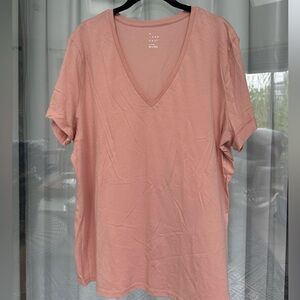 Blush Short Sleeve V-Neck Tee